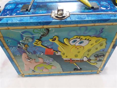 2006 spongebob metal lunch box tin box|SpongeBob Squarepants Embossed Lunch Box Tin 2006 (E7) .